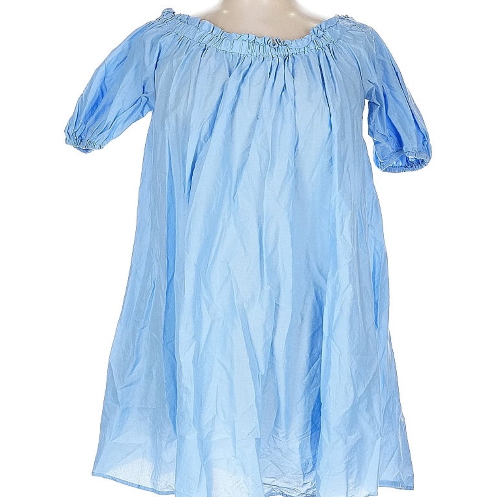 H&M Blue 100% Cotton Short Sleeve Dress Size Large